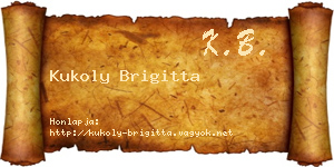 Kukoly Brigitta névjegykártya